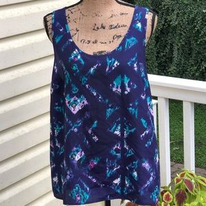Mossimo Tank Top Purple & Turquoise Large